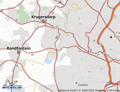 MICHELIN Witpoortjie Extension 40 map - ViaMichelin