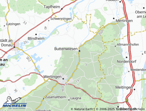 MICHELIN Unterthürheim map - ViaMichelin