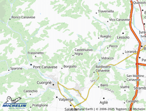 MICHELIN Castelnuovo Nigra map - ViaMichelin