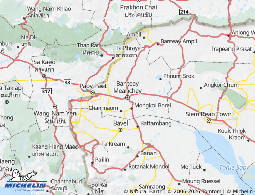 Mapa MICHELIN Banteay Mean Chey - ViaMichelin