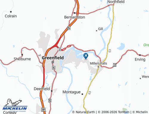 Mappa MICHELIN Turners Falls - ViaMichelin