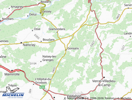 MICHELIN Gonsans map - ViaMichelin