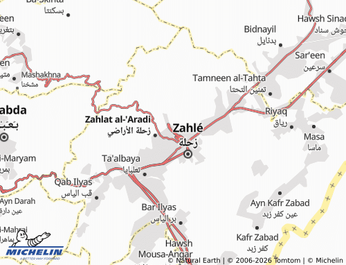 Mapa MICHELIN Zahlat Mar Mitanyous - ViaMichelin