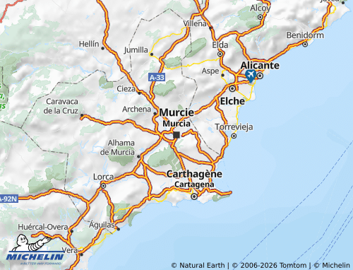 Mappa MICHELIN Murcia - ViaMichelin