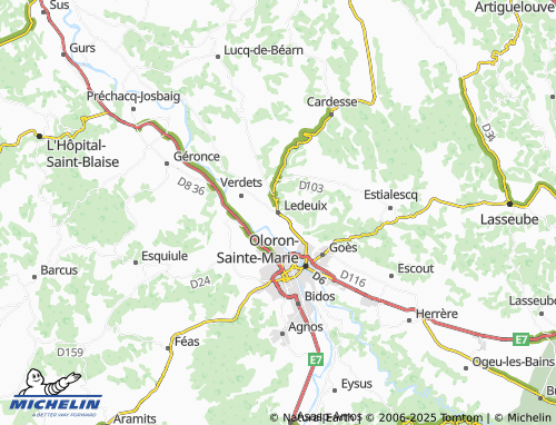 MICHELIN-Landkarte Ledeuix - ViaMichelin