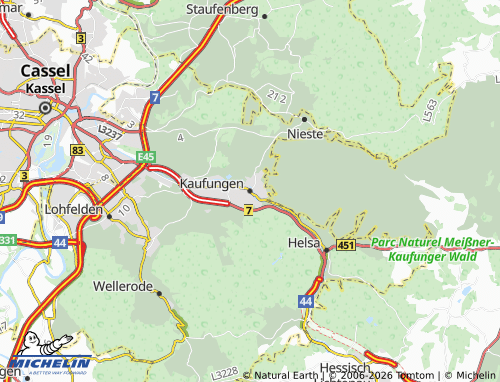 MICHELIN Kaufungen map - ViaMichelin