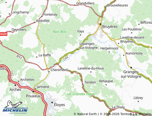 Mapa MICHELIN La Neuveville-devant-Lépanges - ViaMichelin