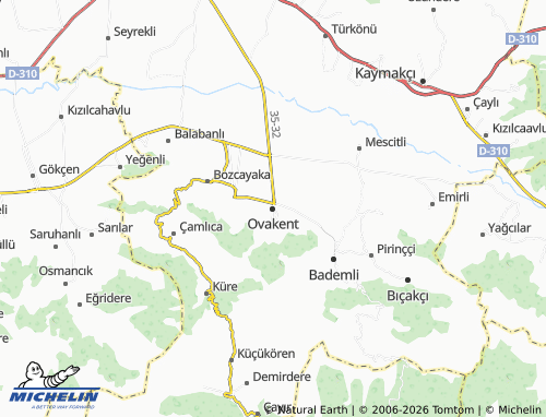 Mappa MICHELIN Ovakent - ViaMichelin