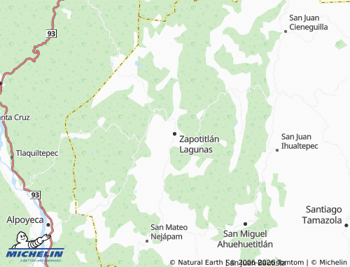 MICHELIN-Landkarte Zapotitlán Lagunas - ViaMichelin