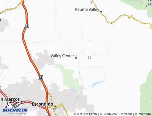 Mappa MICHELIN Valley Center - ViaMichelin
