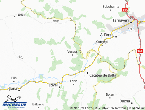 MICHELIN Veseuș map - ViaMichelin