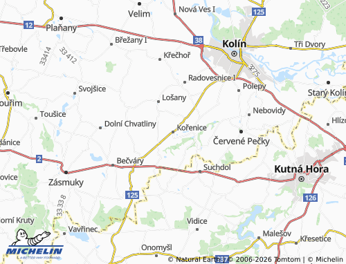 Mapa MICHELIN Kořenice - ViaMichelin