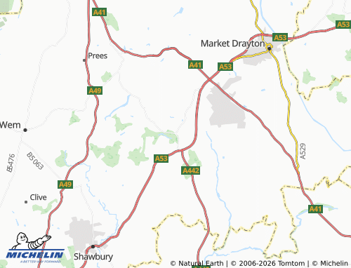 Carte MICHELIN Hodnet - ViaMichelin