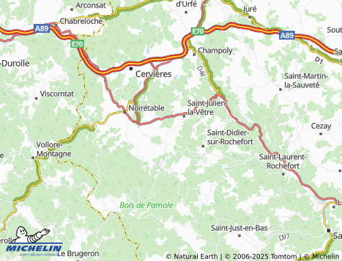 Carte MICHELIN Saint-Priest-la-Vêtre - ViaMichelin