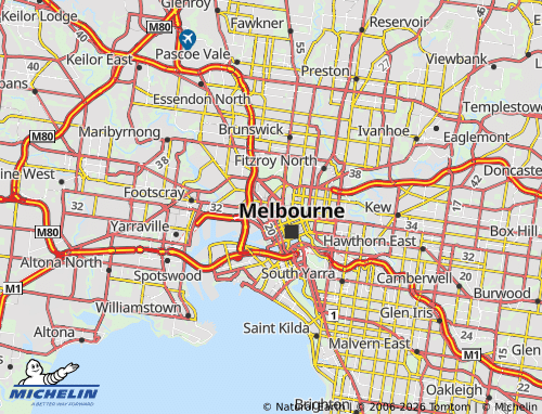 Mapa MICHELIN North Melbourne - ViaMichelin