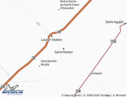 Kaart MICHELIN Saint-Flavien - ViaMichelin