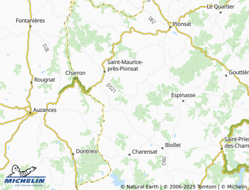 Carte MICHELIN Roche-d'Agoux - ViaMichelin