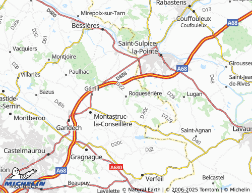 MICHELIN Roquesérière map - ViaMichelin