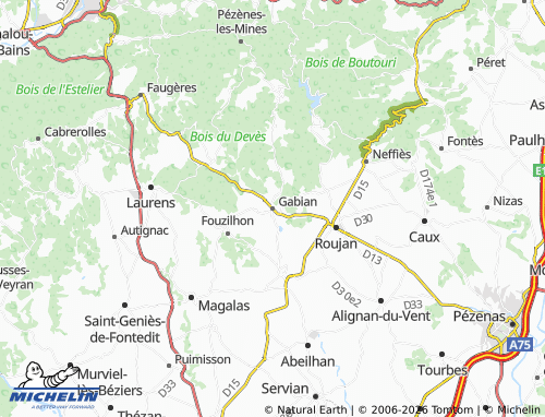 Mapa MICHELIN Gabian - ViaMichelin