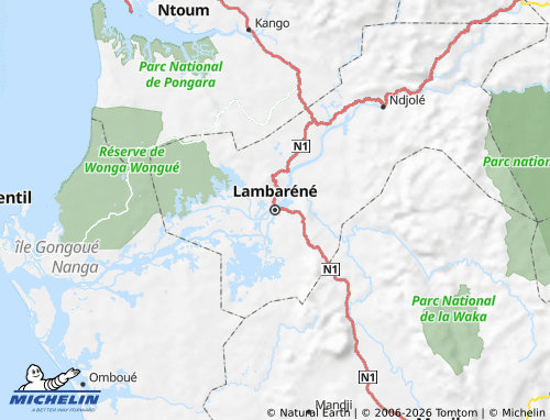 Carte MICHELIN Moyen-Ogooué - ViaMichelin
