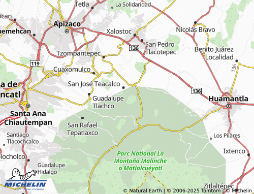 MICHELIN Tercera San José Teacalco map - ViaMichelin