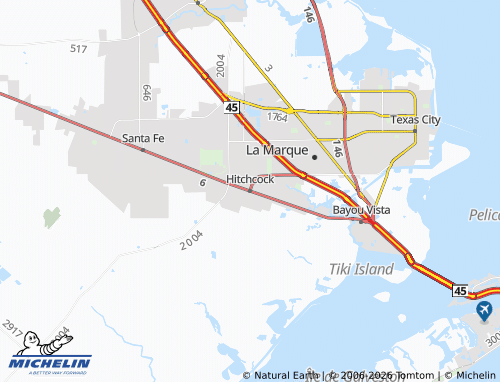 Mappa MICHELIN Hitchcock - ViaMichelin