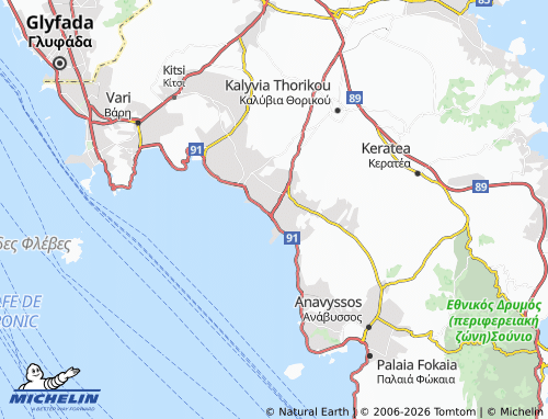 Mapa MICHELIN Lagonisi - ViaMichelin
