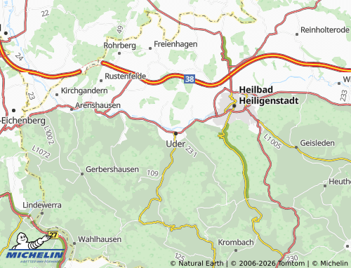 Mapa MICHELIN Uder - ViaMichelin