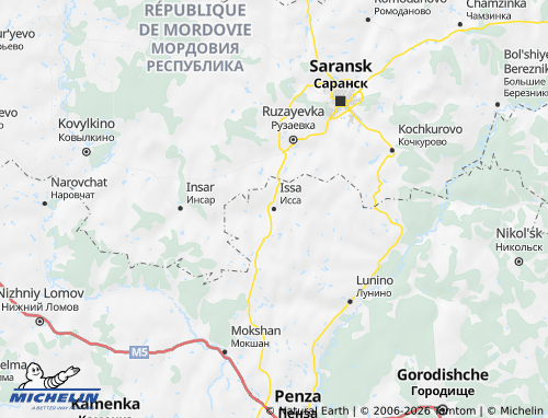 MICHELIN-Landkarte Issinski Rajon - ViaMichelin