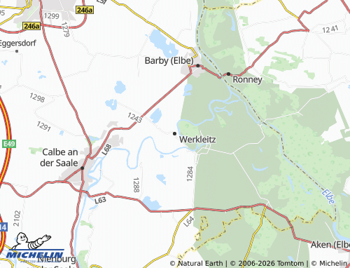 MICHELIN Werkleitz map - ViaMichelin