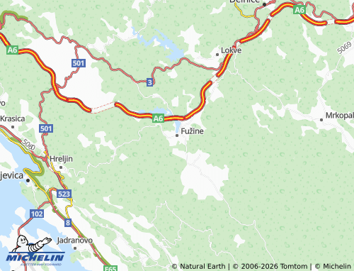Mapa MICHELIN Fužine - ViaMichelin
