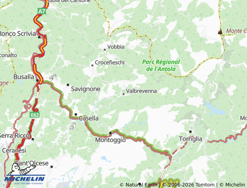 MICHELIN Valbrevenna map - ViaMichelin