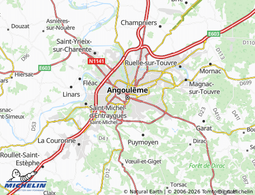 Mapa MICHELIN Angolema - ViaMichelin