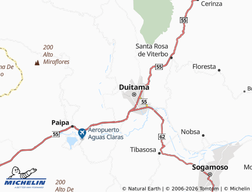 MICHELIN-Landkarte Boyacá - ViaMichelin