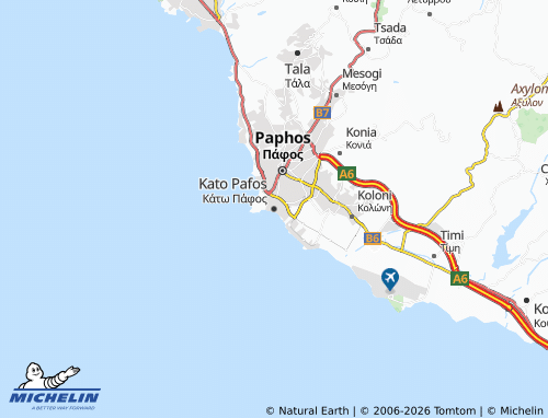 MICHELIN Kato Pafos map - ViaMichelin