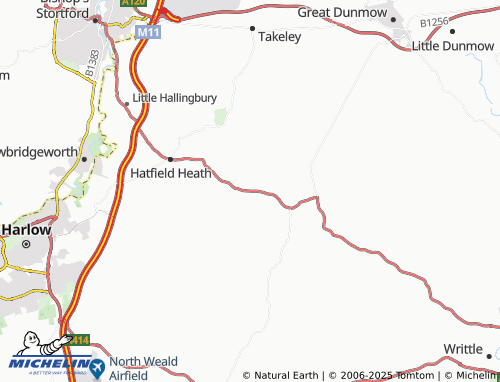 MICHELIN White Roding map - ViaMichelin