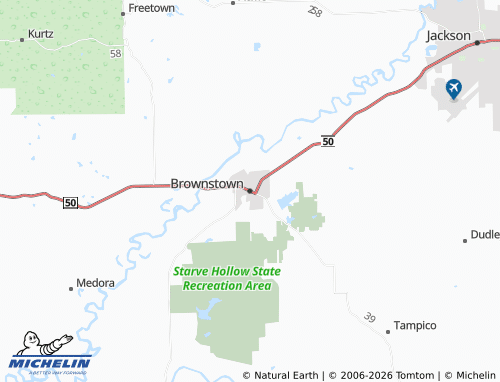 Carte MICHELIN Brownstown - ViaMichelin