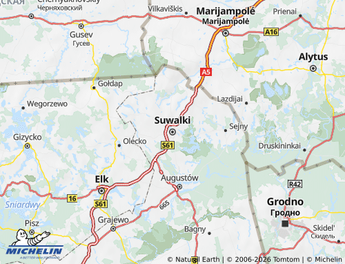 MICHELIN Suwalski map - ViaMichelin
