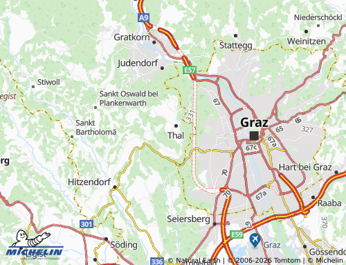 MICHELIN Thal-Kirchberg-Linak map - ViaMichelin