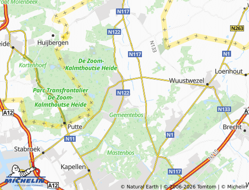 Kaart MICHELIN Kalmthout - ViaMichelin