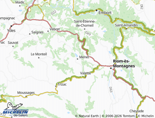 Carte MICHELIN Menet - ViaMichelin