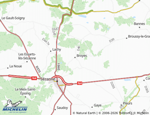 Mappa MICHELIN Broyes - ViaMichelin