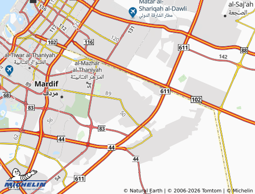 MICHELIN Al Khwaneej Second map - ViaMichelin