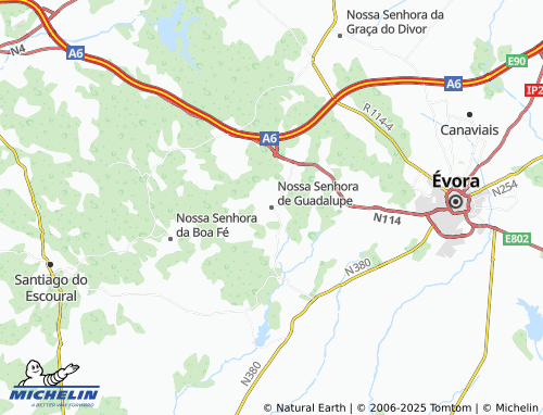 MICHELIN Nossa Senhora de Guadalupe map - ViaMichelin