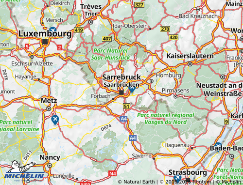 MICHELIN Saarland map - ViaMichelin