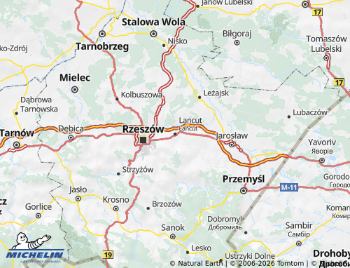 Kaart MICHELIN Rzeszów (District) - ViaMichelin
