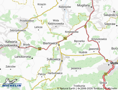 MICHELIN Biertowice map - ViaMichelin