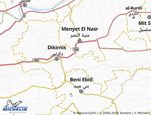 Mapa MICHELIN Ashmoun al-Rumman - ViaMichelin