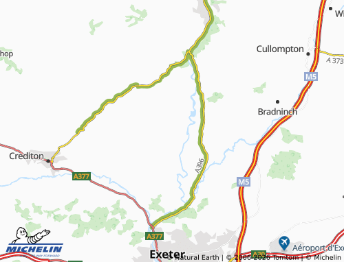 MICHELIN Thorverton map - ViaMichelin