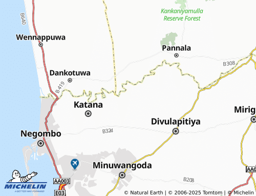 MICHELIN Akaragama North map - ViaMichelin